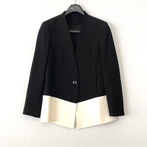 Escada Virgin Wool Blazer Colour Block in Black & White